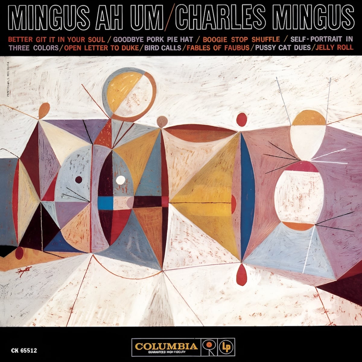An album cover with a modern abstract painting