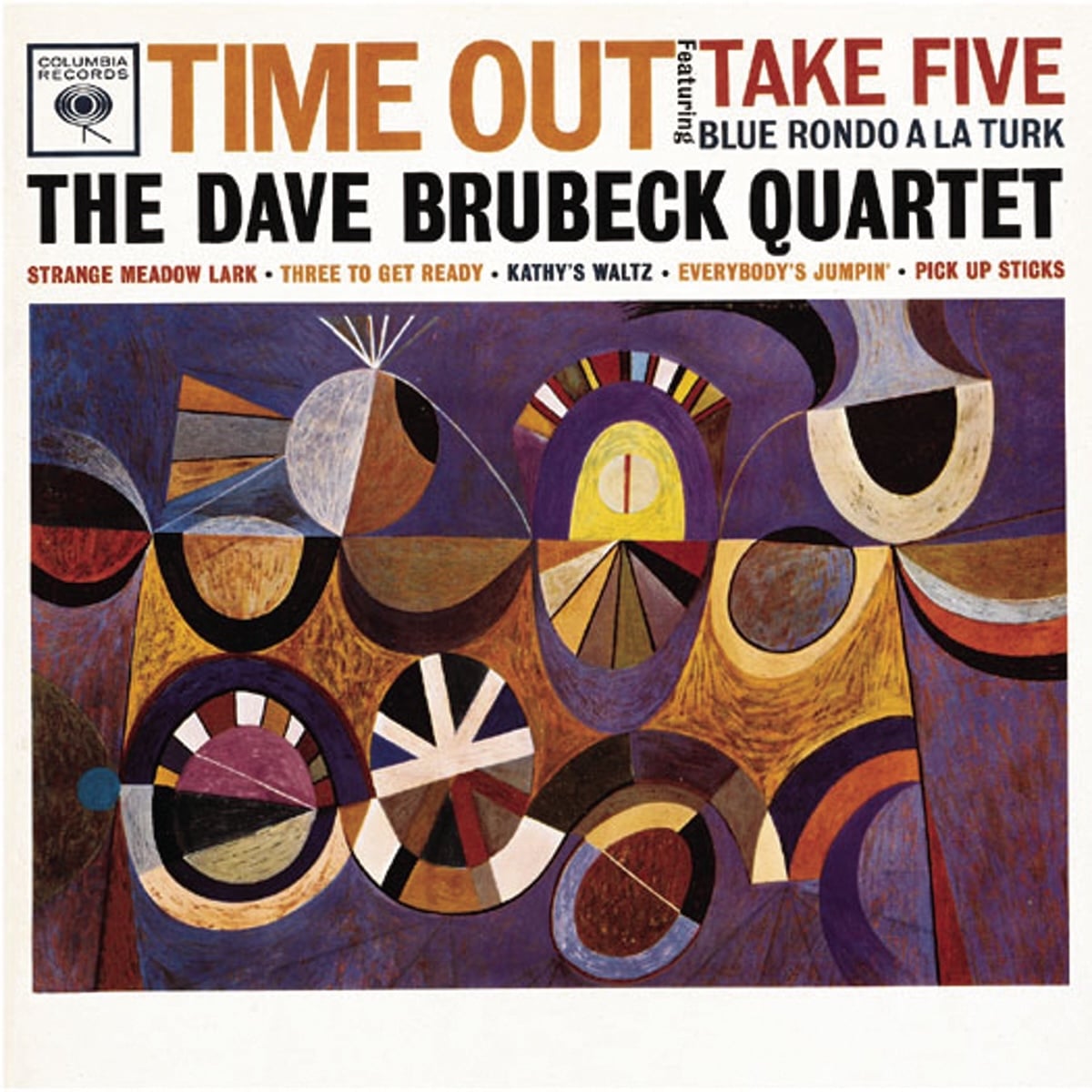 An album cover with a modern abstract painting