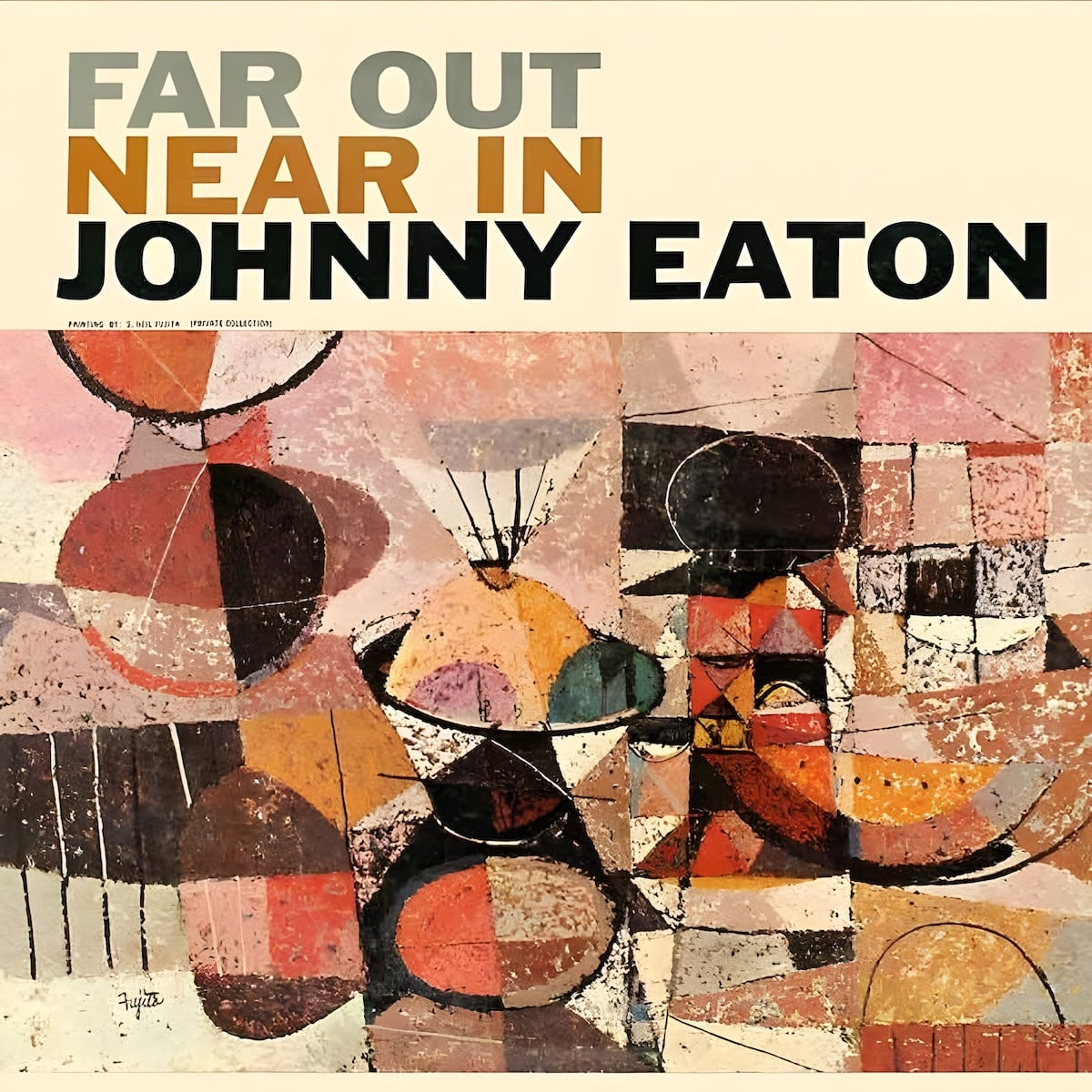 An album cover with a modern abstract painting