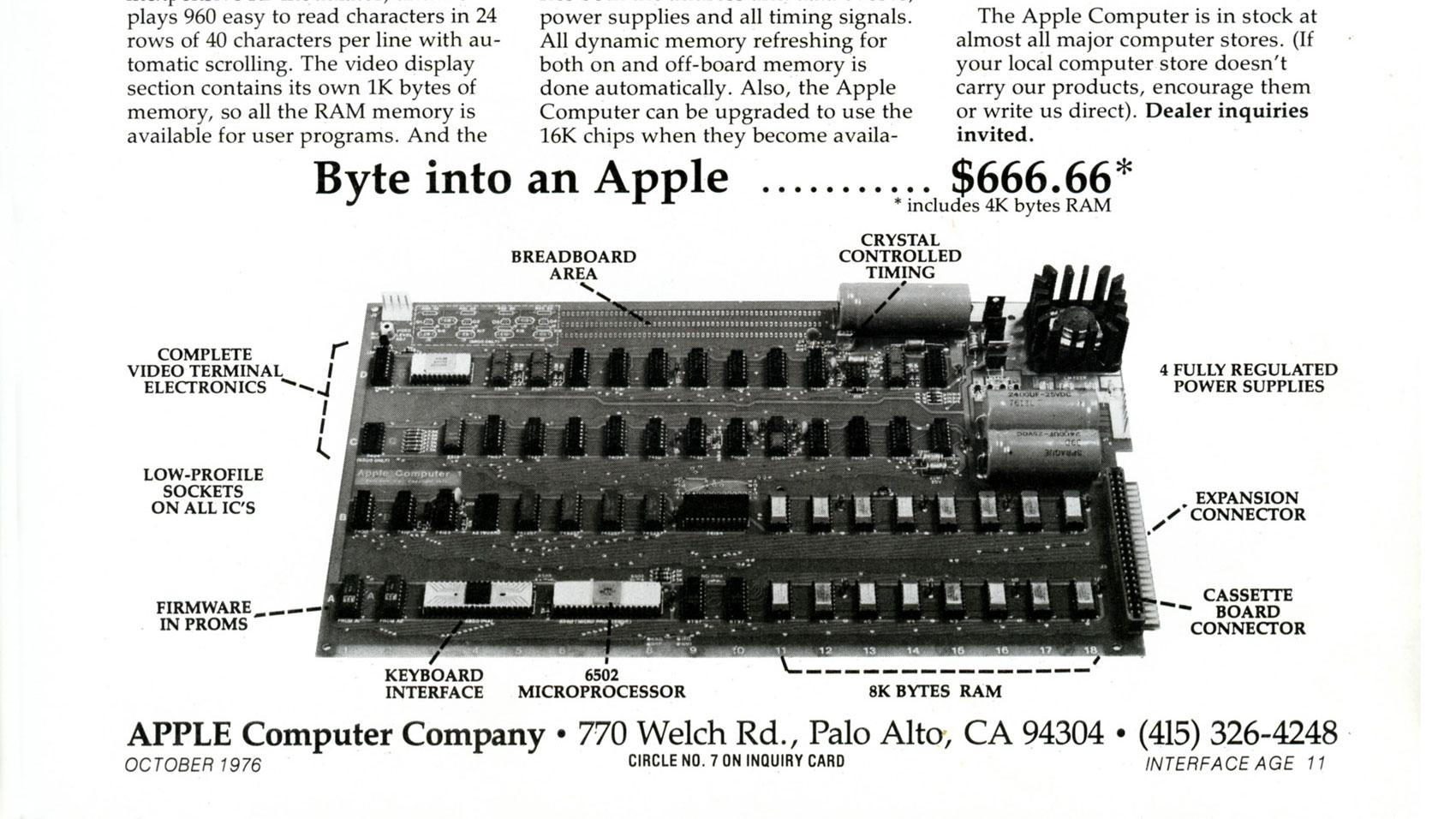 Apple advertisement from 1976