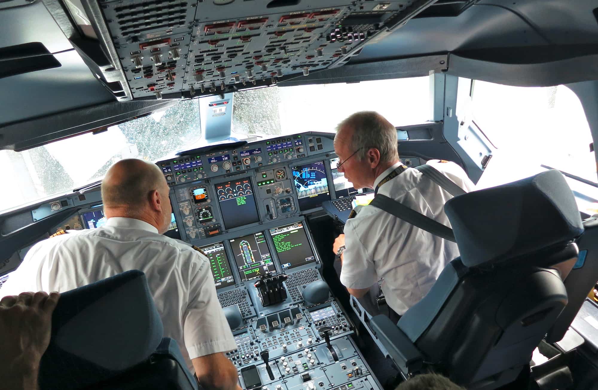 The cockpit of an Airbus A380. Photo by Steve Jurvetson, CC BY 2.0